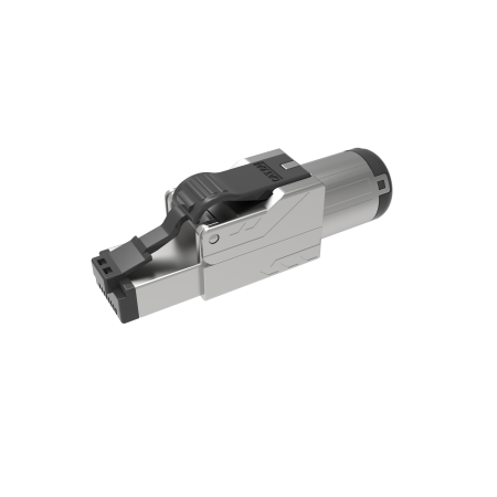 کانکتور RJ45 بدون ابزار 4PPoE Cat.6A 10G Ethernet STP با قفل سیاه - کانکتور RJ45 بدون ابزار 4PPoE Cat.6A 10G Ethernet STP با قفل سیاه